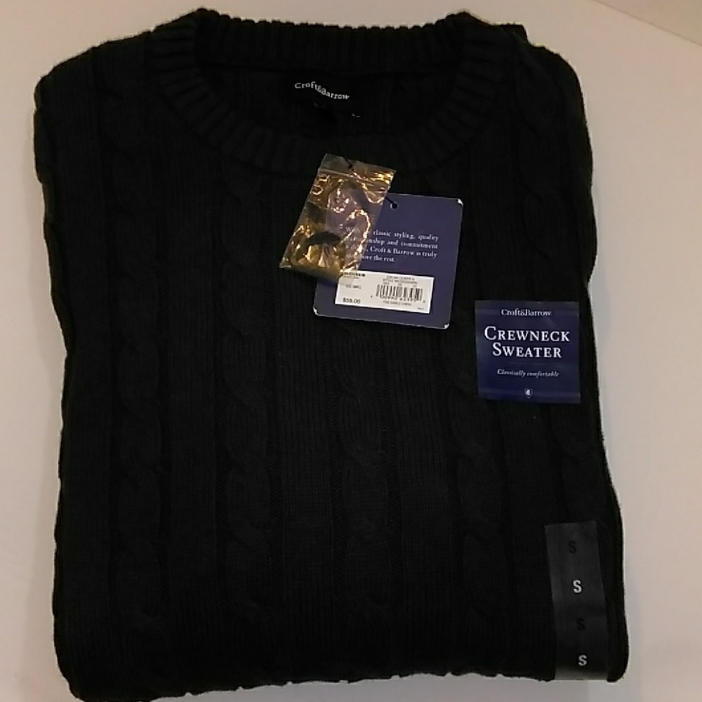 NWT Croft& Barrow crew-neck Sweater S hunter green